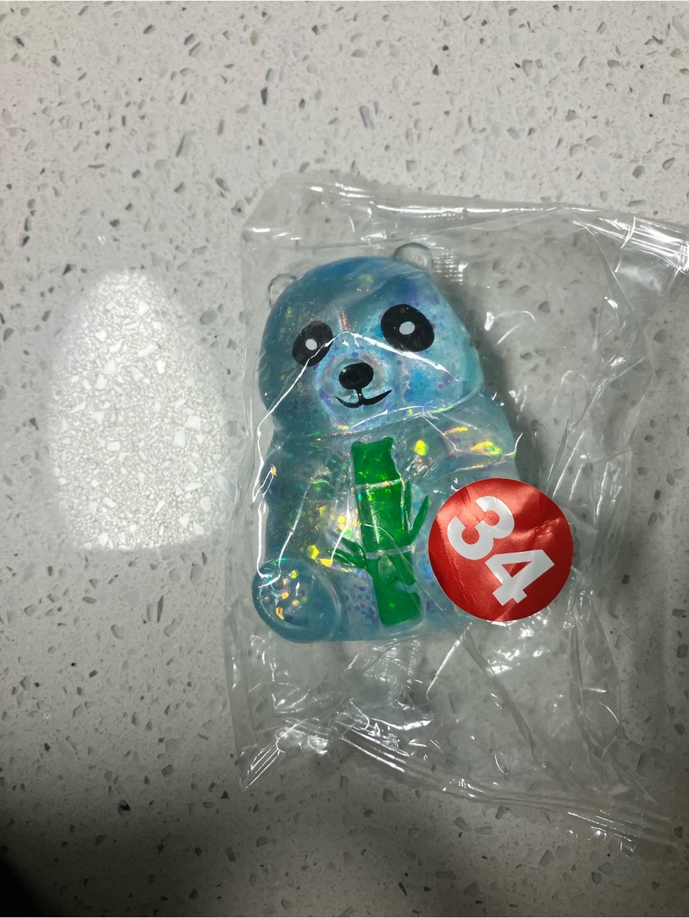 Blue panda squishy toy